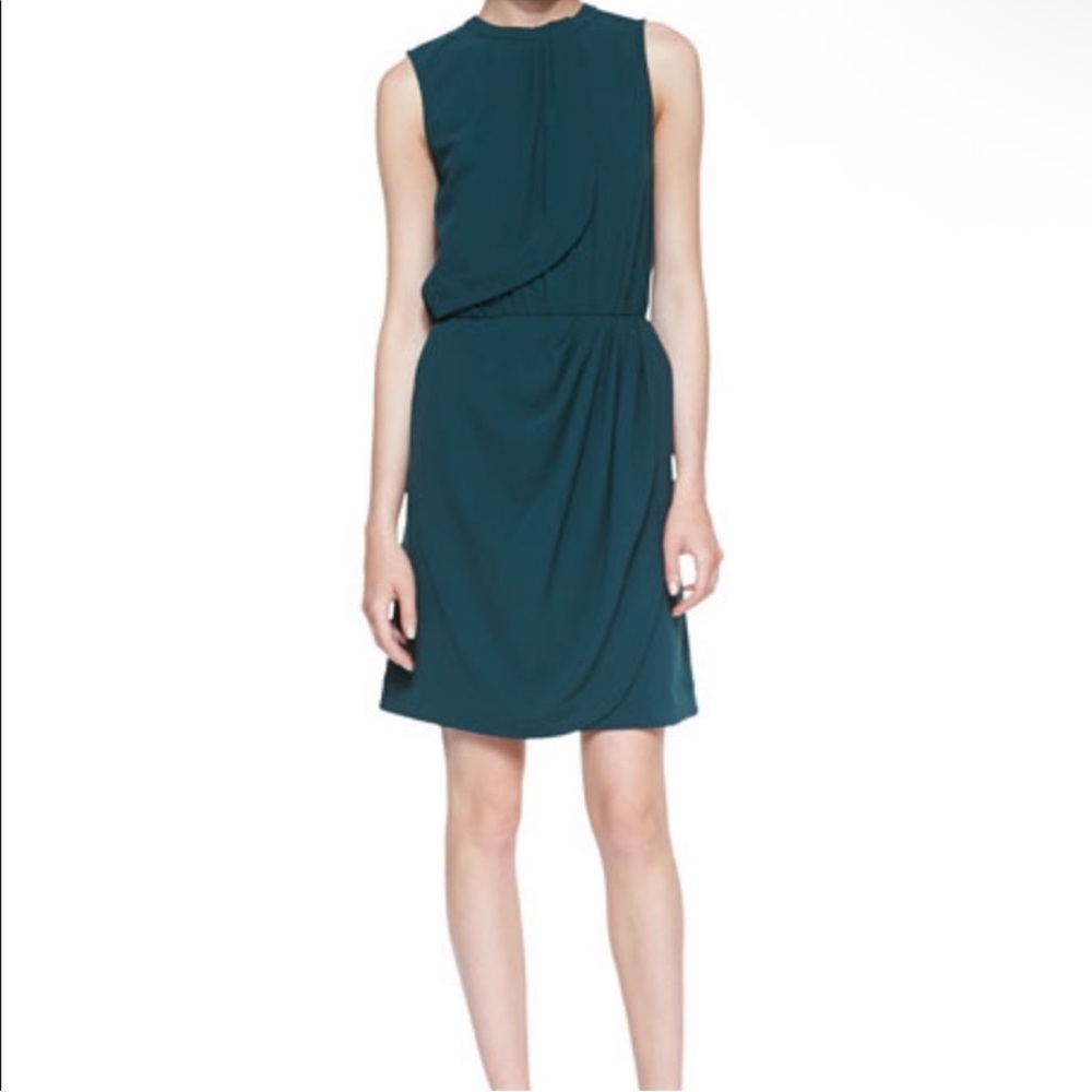 L’agence Draped Green Mini Dress Size 4 Cocktail Party Evening Wear‎ Elegant